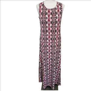 NWOT, Attitudes By Renee  Sleeveless Maxi Dress - Pink and Black Jersey sz S